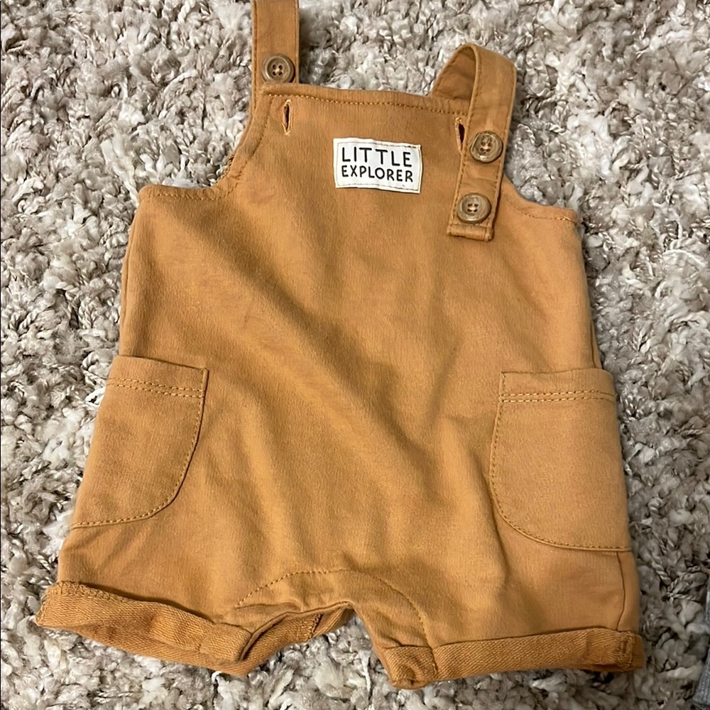 Rene Rofe Tan Overalls with Adjustable Straps
